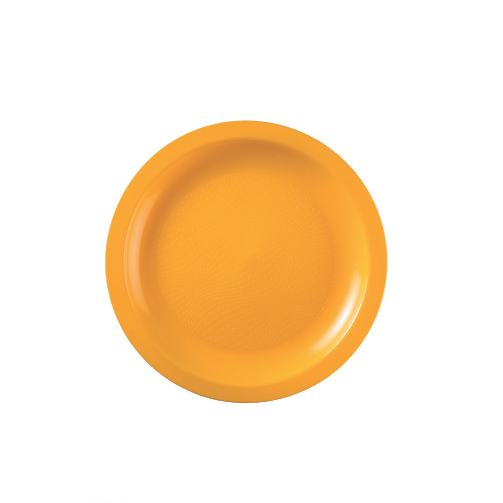 Πιάτο πλαστικό γλυκού - φαγητού στρογγυλό, μίας χρήσης PP 18cm πορτοκαλί, Ιταλίας 2752-12 - Ιδανικό για εκδηλώσεις, βαπτίσεις, γάμους, catering