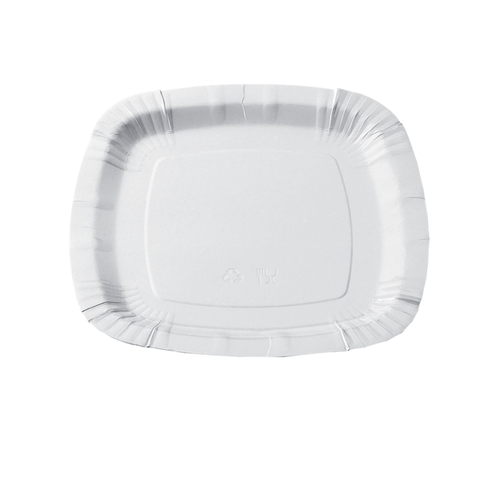 Πιάτο Λευκό Χάρτινο Τετράγωνο 23,6cm Ιταλίας 205-00
