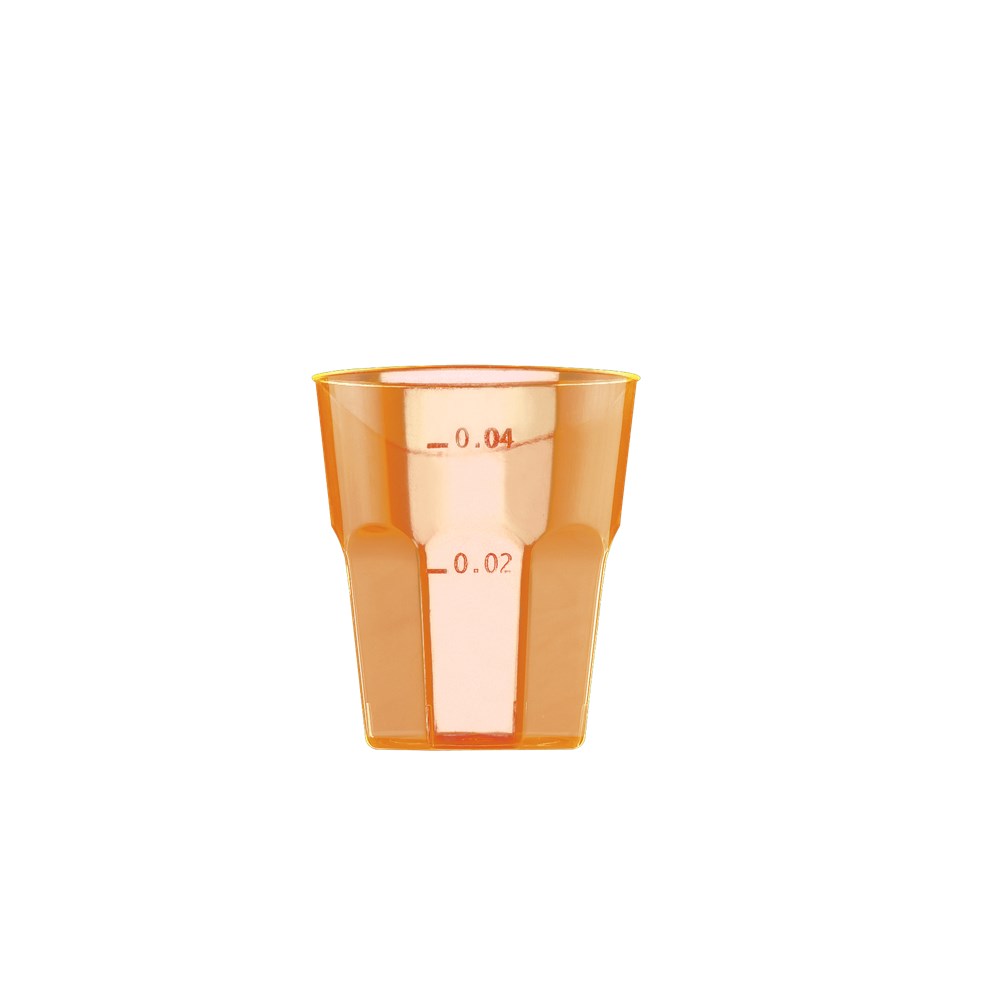 Πλαστικό ποτήρι PS μίας χρήσης 5cl πορτοκαλί 2767-50 ιδανικό για χρήση σε πάρτυ, γάμους, βαφτίσια catering