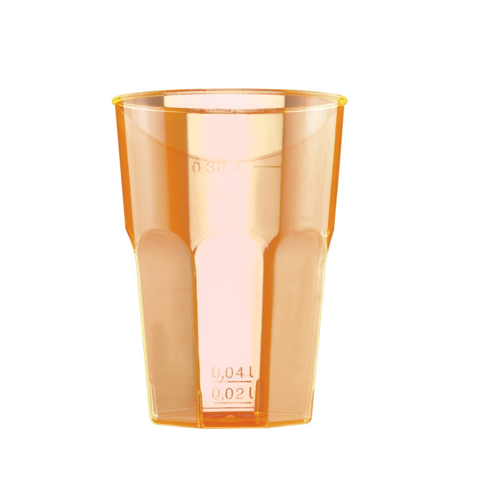 Πλαστικό ποτήρι PS μίας χρήσης 40cl πορτοκαλί 2876-50 ιδανικό για χρήση σε πάρτυ, γάμους, βαφτίσια catering