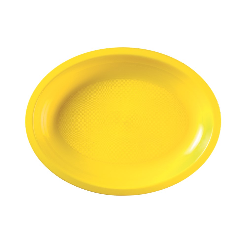 Πιάτο πλαστικό οβάλ PP 25,5x19,5 cm κίτρινο, Ιταλίας Ιδανικό για εκδηλώσεις, party, γάμους, βαφτίσια, catering 2754-82