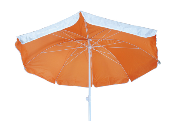 Ομπρέλα παραλίας BALI διαμετρος 240cm με ύφασμα πολυεστέρα σε Πορτοκαλί, Κίτρινο, Μπλε, Εκρού - Προστασία από τον ήλιο UV+60