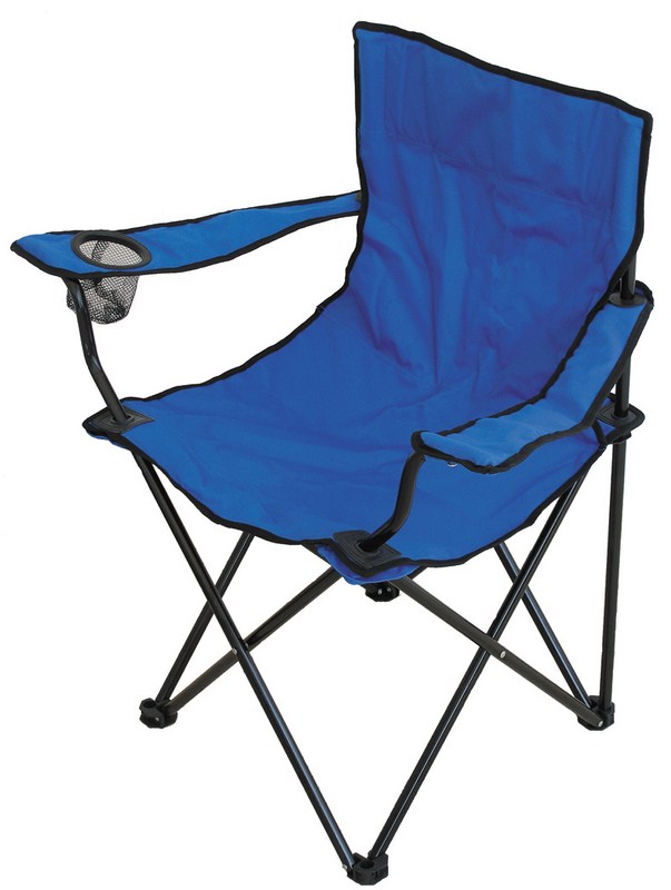 Καρέκλα παραλίας - καμπινγκ / camping ACTION 19319 μεταλλική από ύφασμα πολυεστέρα με μπράτσα & θήκη ποτηριού σε μπλέ & πράσινο χρώμα