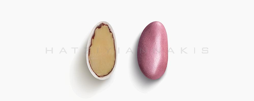 Κουφέτα Αμυγδάλου Χατζηγιαννάκη Supreme Περλέ 1011_501 ροζ - συσκευασία ενός κιλού 1kg - για τις μπομπονιέρες του γάμου σας ή της βάπτισης του παιδιού σας