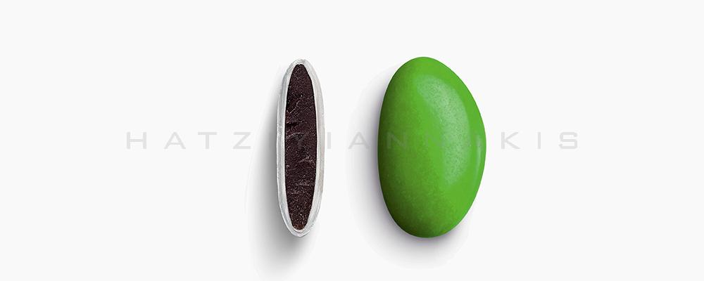 Κουφέτα Χατζηγιαννάκη Σοκολάτας Bijoux Supreme 1451_059 πράσινο, γυαλισμένο - συσκευασία του ενος κιλού 1kg - για τις μπομπονιέρες του γάμου σας ή της βάπτισης του παιδιού σας