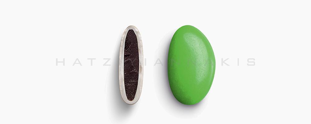 Κουφέτα Χατζηγιαννάκη Σοκολάτας Bijoux χρώμα 1573_051 βεραμάν, γυαλισμένο - συσκευασία του ενος κιλού 1kg - για τις μπομπονιέρες του γάμου σας ή της βάπτισης του παιδιού σας