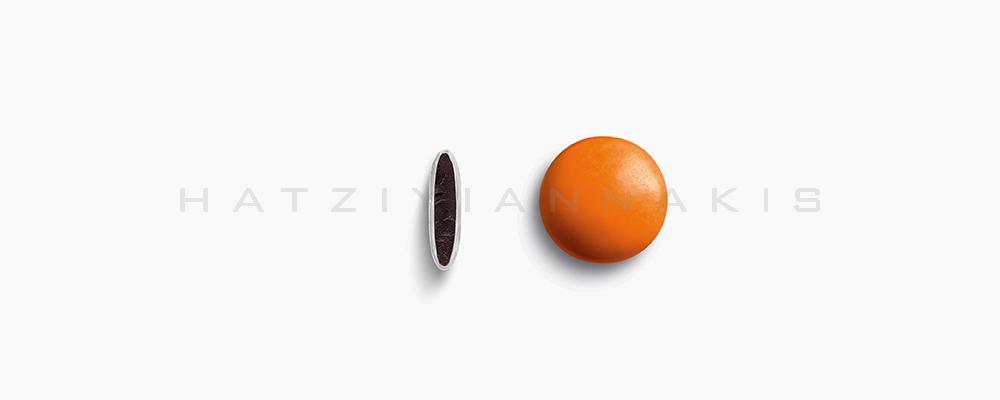 Κουφέτα Χατζηγιαννάκη Σοκολάτας Rondo Bebe 1602_095 πορτοκαλί χρώμα, γυαλισμένα κουφετάκια - συσκευασία του ενος κιλού 1kg - Ιδανικά για την βάπτισης του παιδιού σας