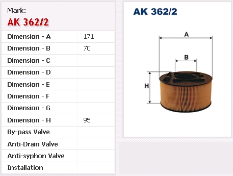 Φίλτρο Αέρα Filtron AK 362/2 για BMW E46 1.6