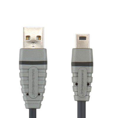 BCL4402 USB-A M - USB Mini 5pin 2m Καλώδιο USB Bandridge Blue line, USB-A male - USB mini σε μήκος 2m.