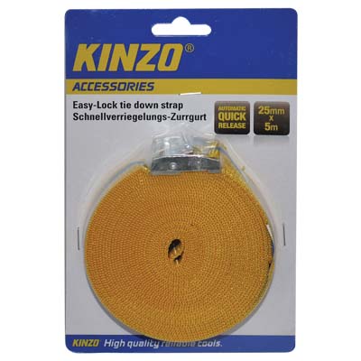 KINZO 71868 RATCHET TIE DOWN 25MMX5MTR Ιμάντας πρόσδεσης Easy lock